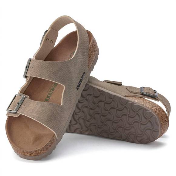 NEW BIRKENSTOCK men's milano vegan sandal in desert dust/gray taupe - Picture 3 of 3